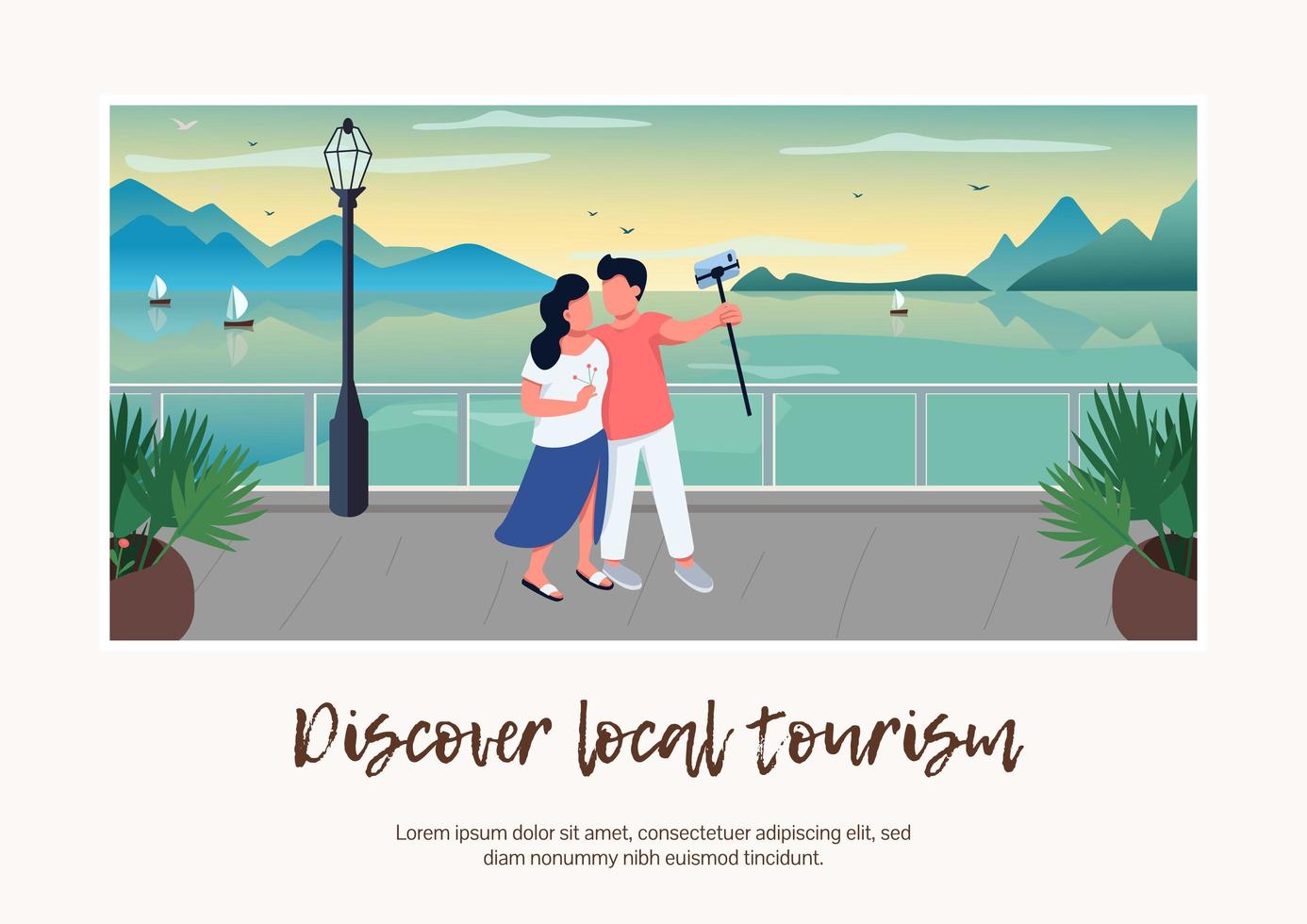 Discover local tourism banner vector