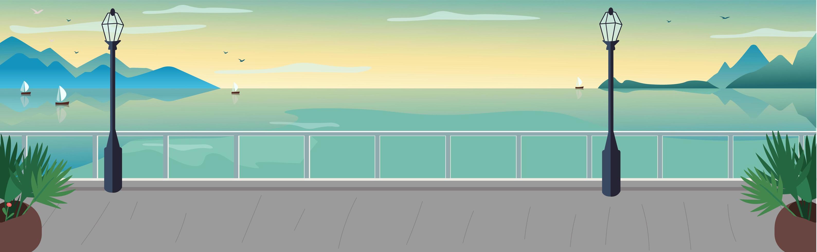 Seaside resort street vector