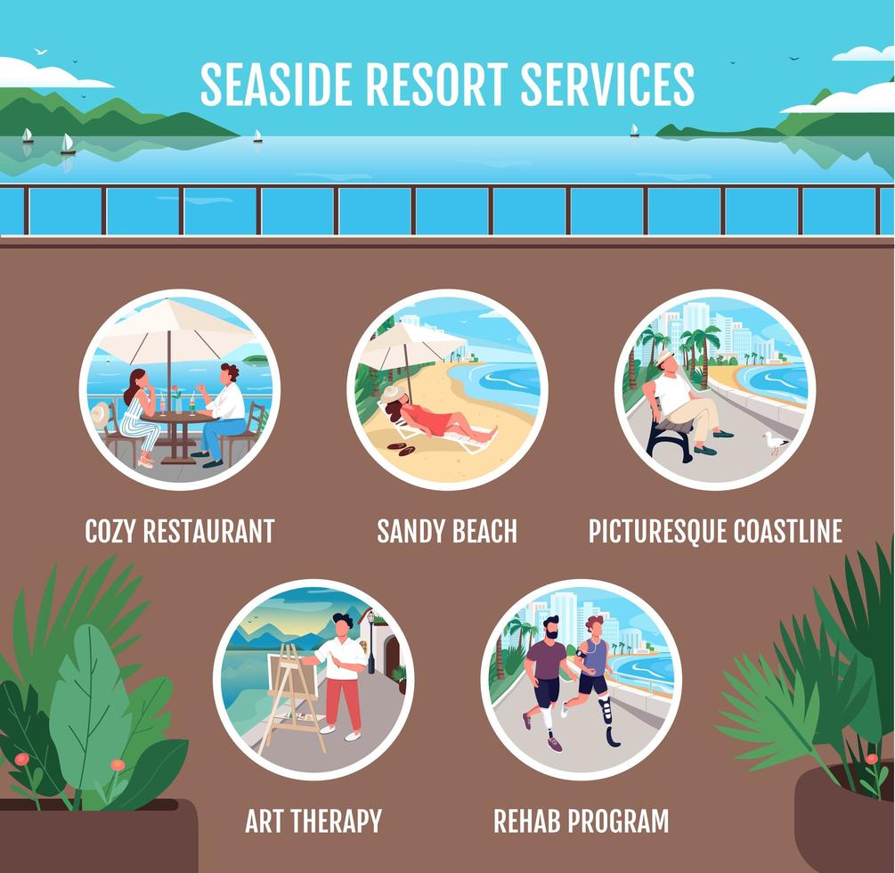 Seaside resort services vector