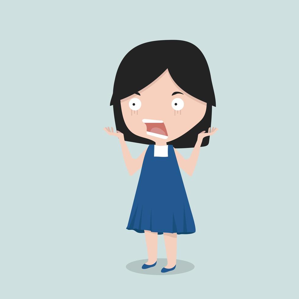 Small girl Shock Emotion vector