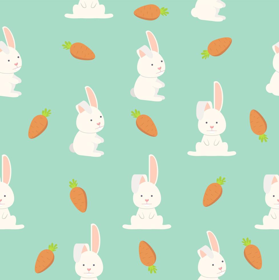 Flat Funny  bunny seamless pattern vector