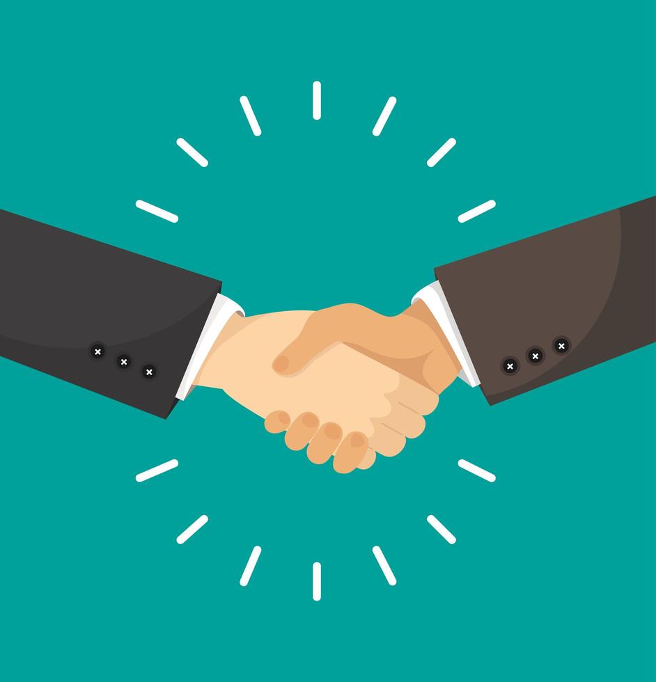 businessmans handshake vector flat style