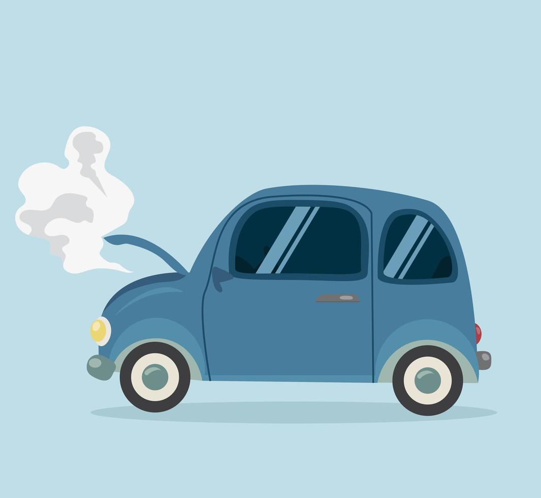 Breakdown Mini Car Flat styled vector