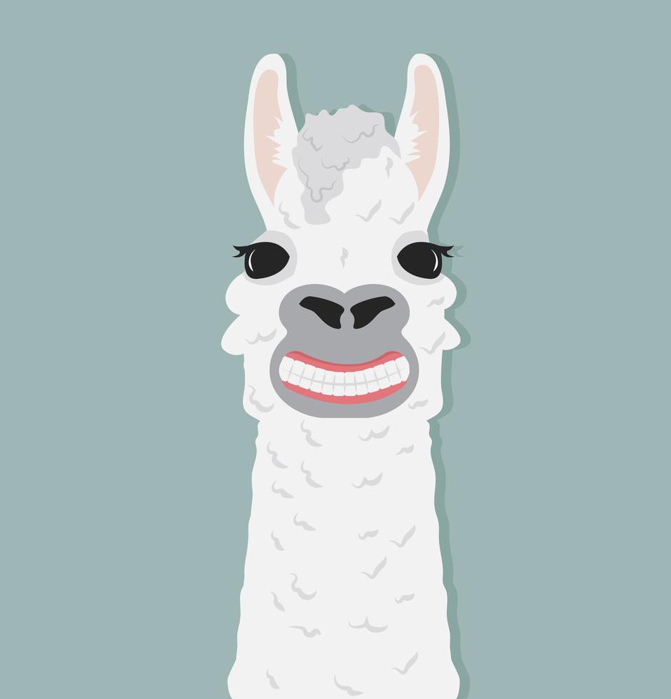 Happy Alpaca smile Vector Illustration