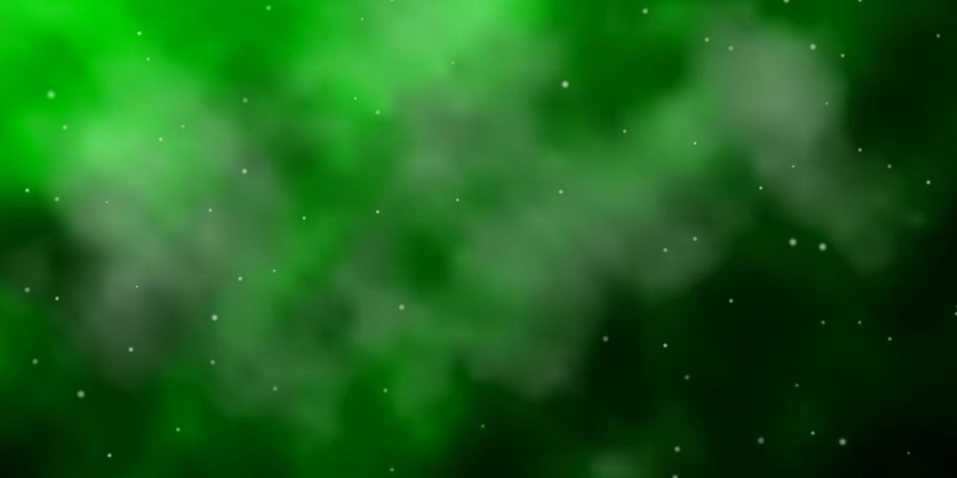 plantilla verde claro con estrellas de neón. vector