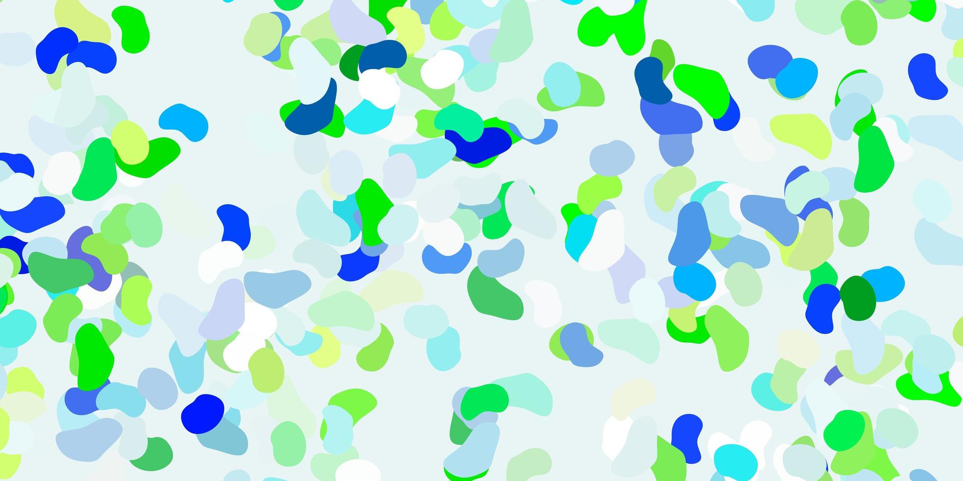 plantilla azul claro, verde con formas abstractas. vector
