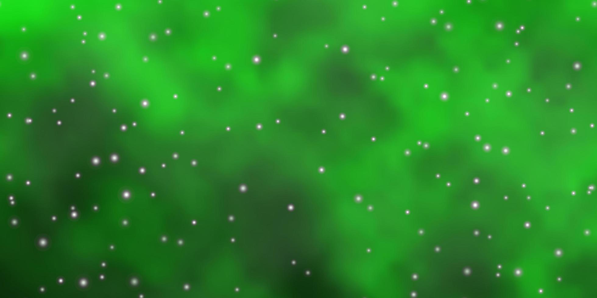 plantilla verde claro con estrellas de neón. vector