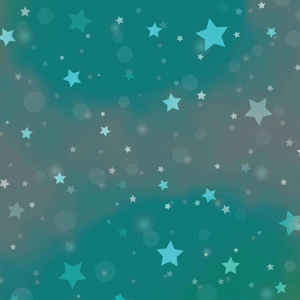 Light Green background with circles, stars. vector