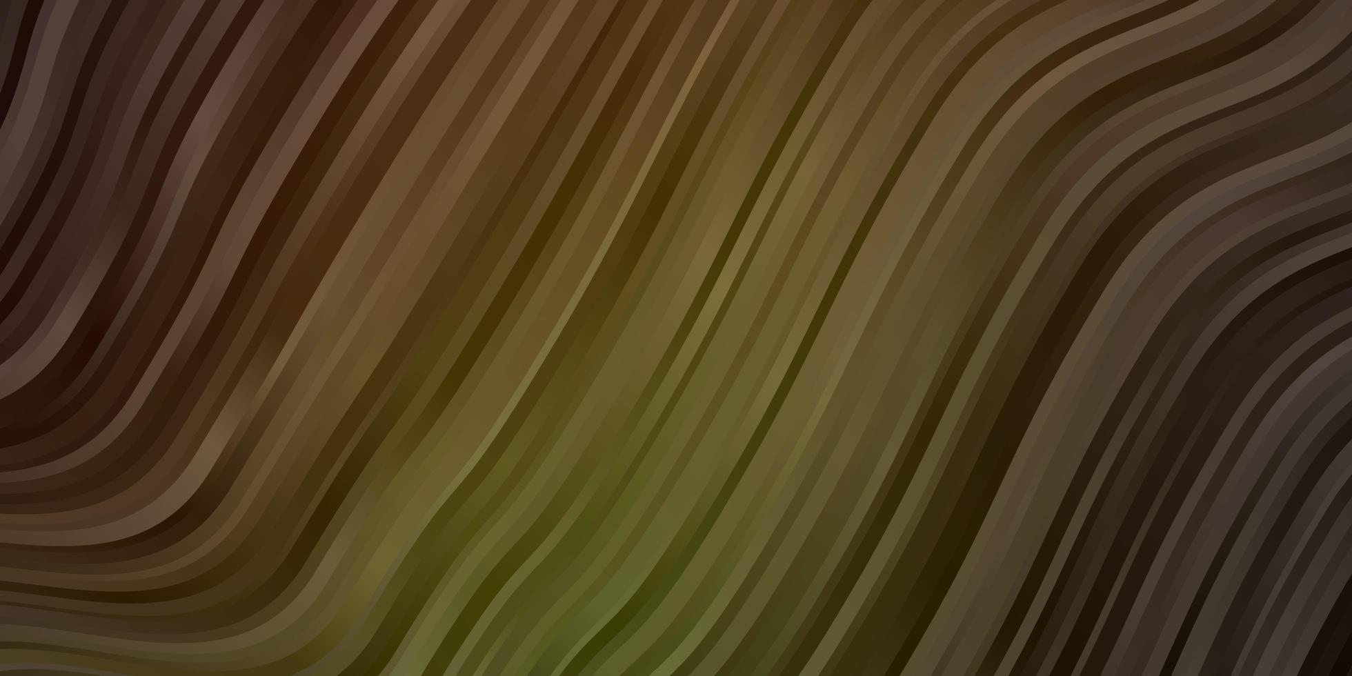 textura de vector verde oscuro, amarillo con líneas torcidas.