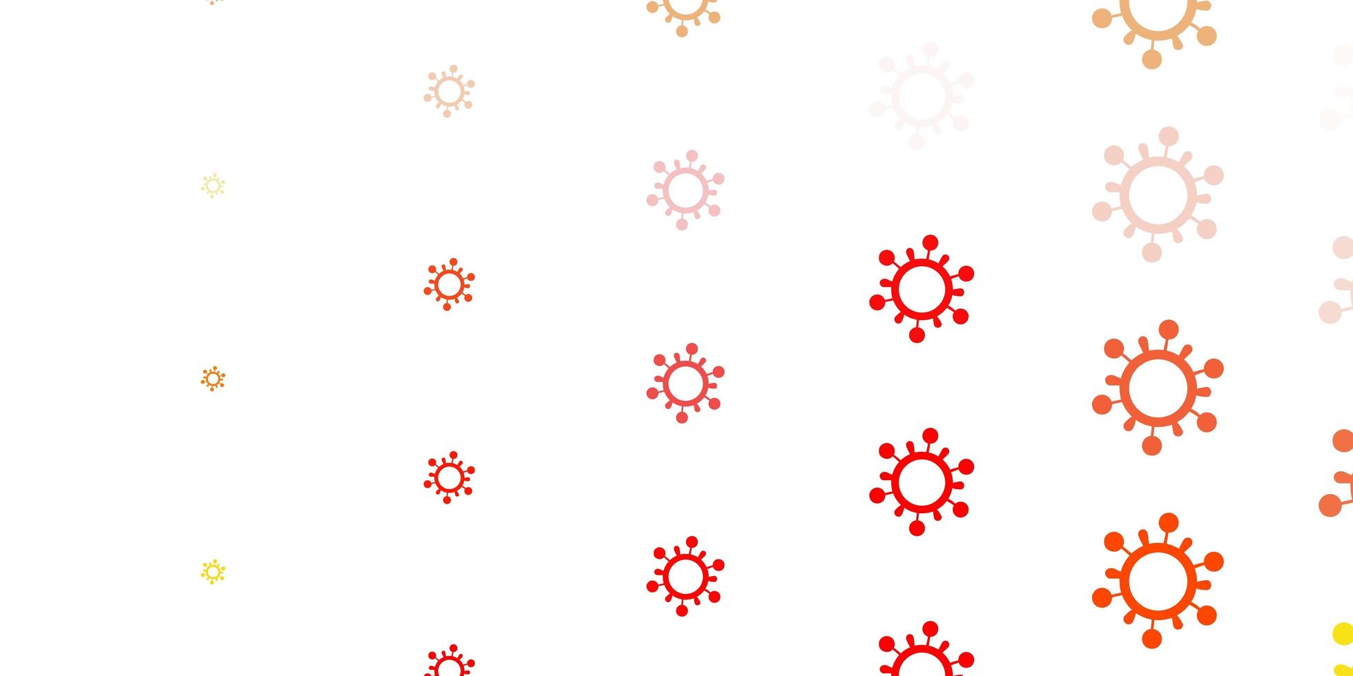 textura de color rojo claro, amarillo con símbolos de enfermedades. vector