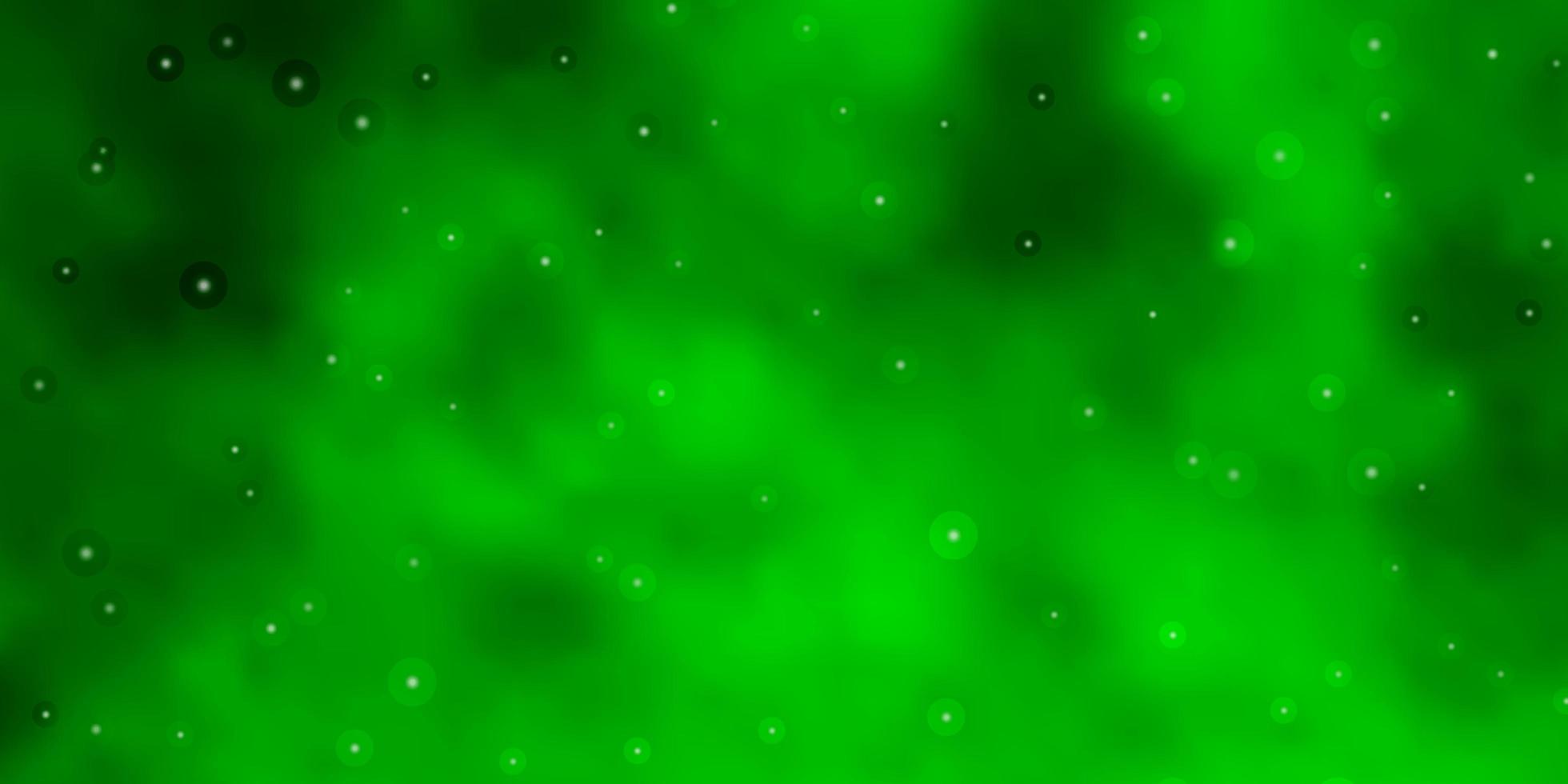 plantilla verde claro con estrellas de neón. vector