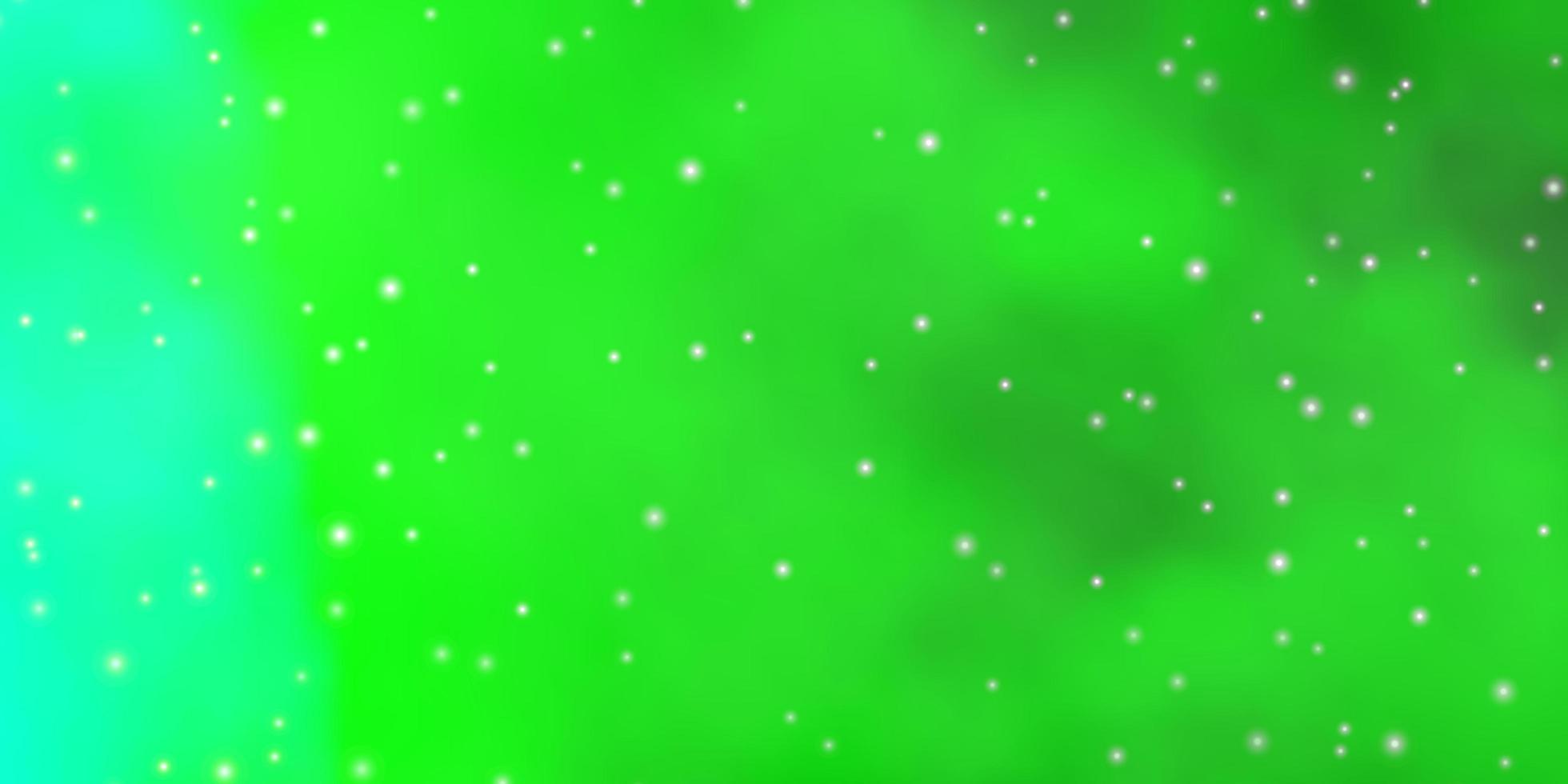 plantilla verde claro con estrellas de neón. vector