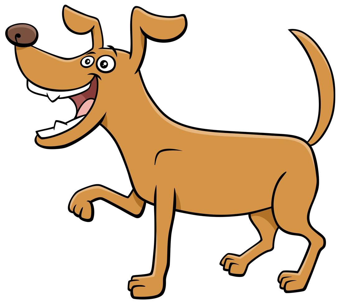 Cartoon playful dog funny animal character vector