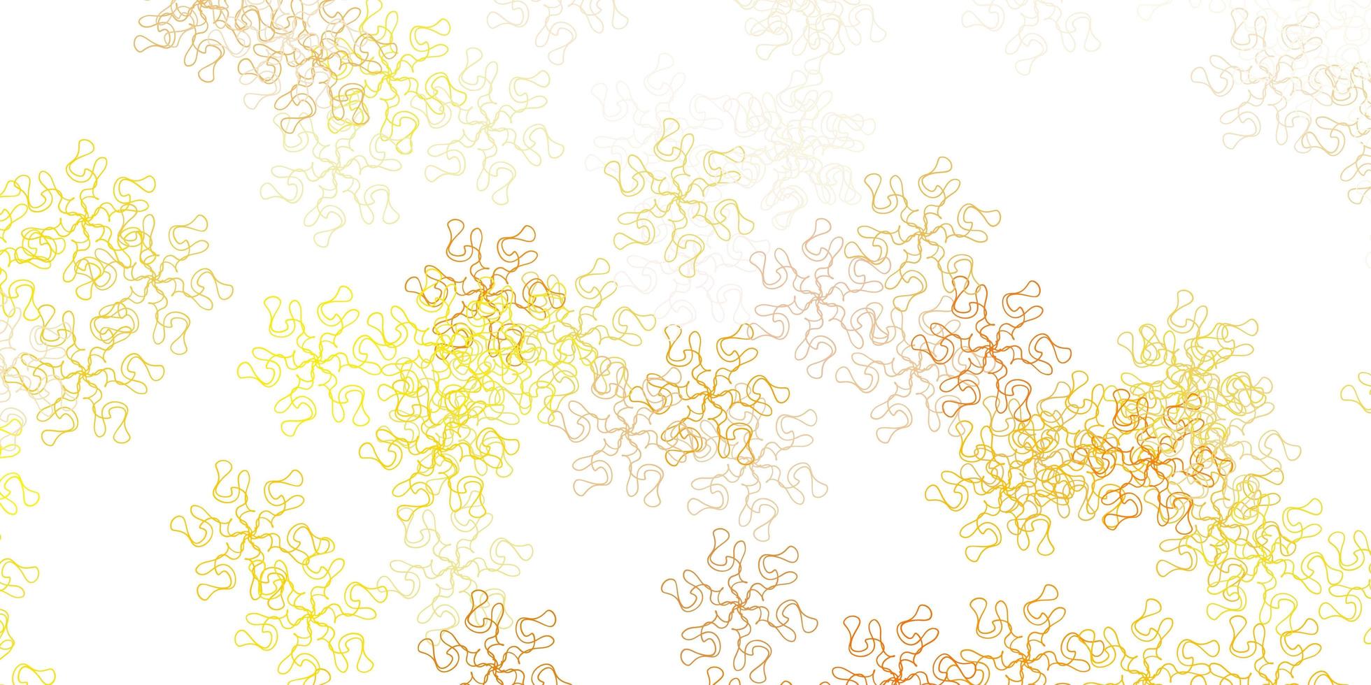 patrón de doodle amarillo claro con flores. vector