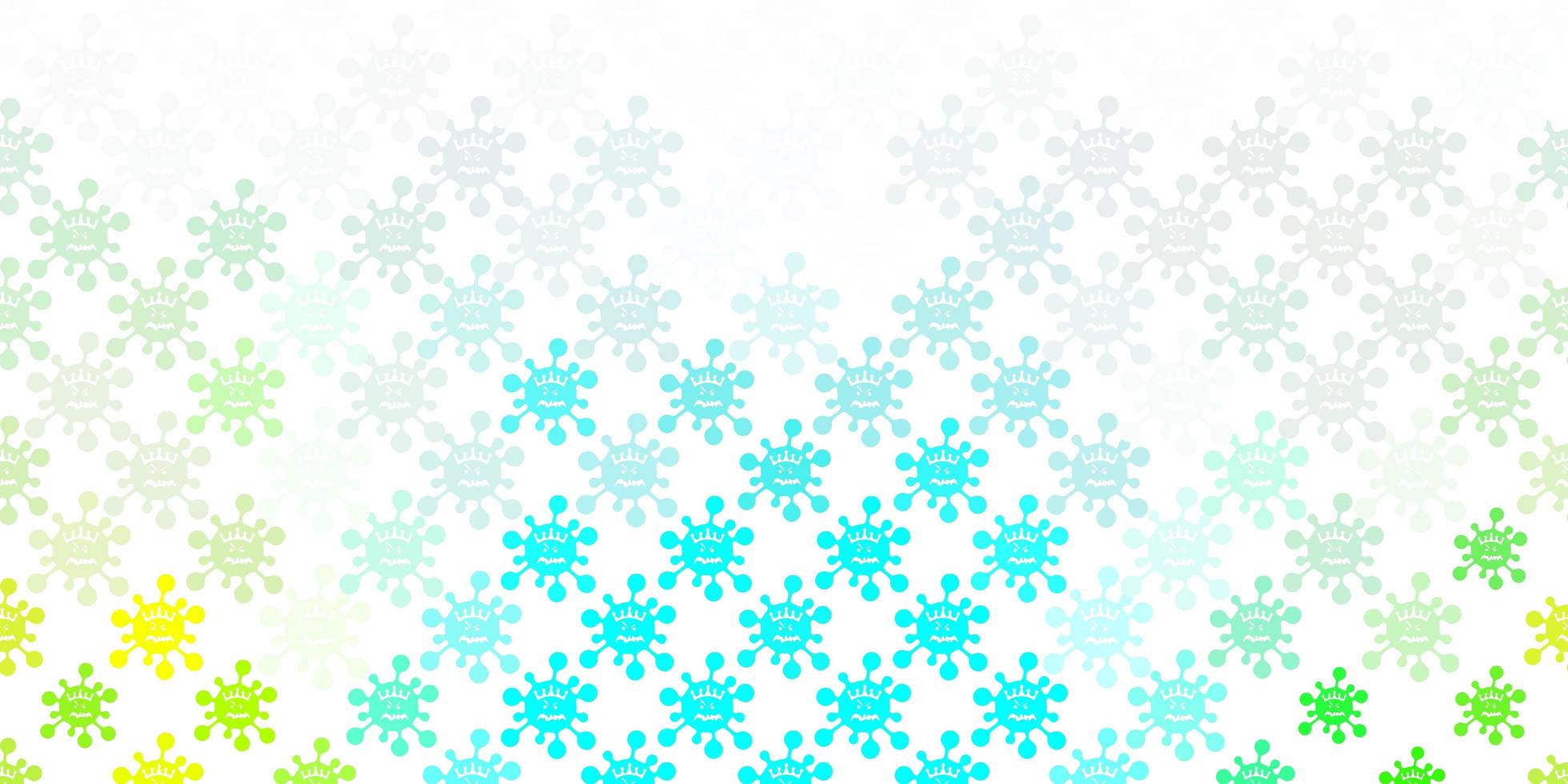 Light Blue, Green pattern with coronavirus elements. vector