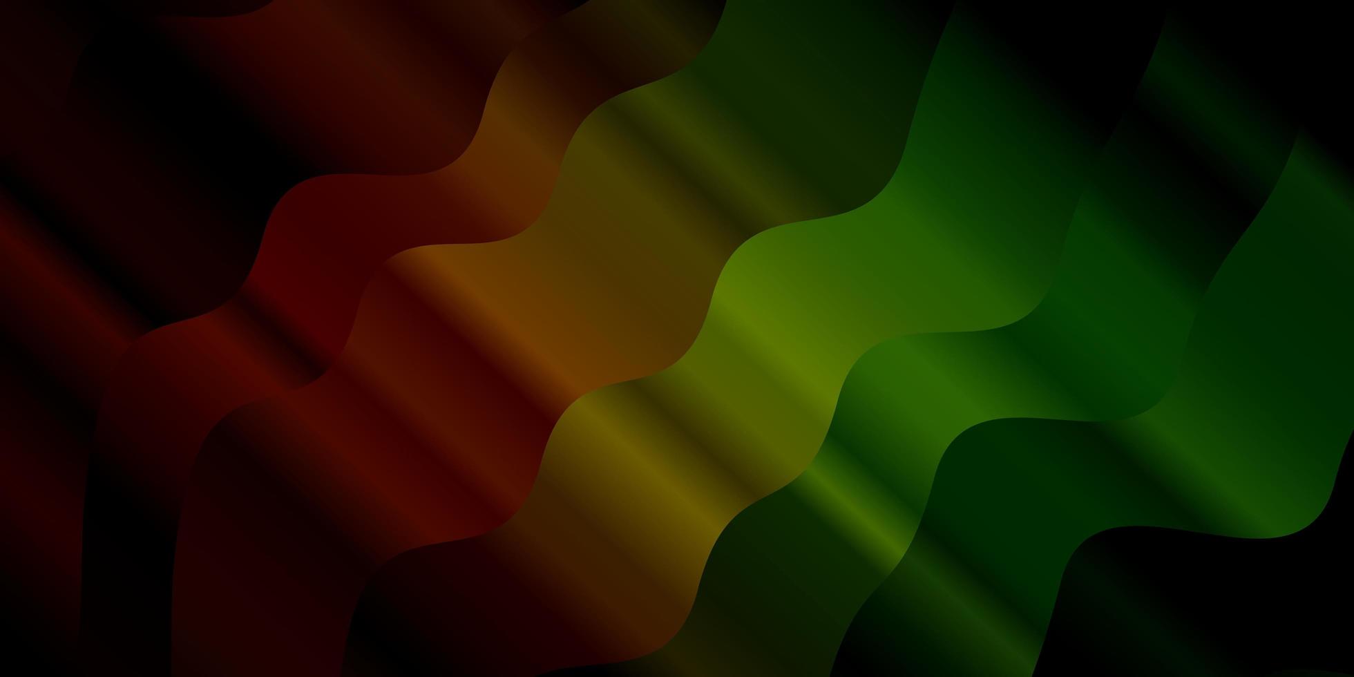 Dark Green, Red texture with curves. vector