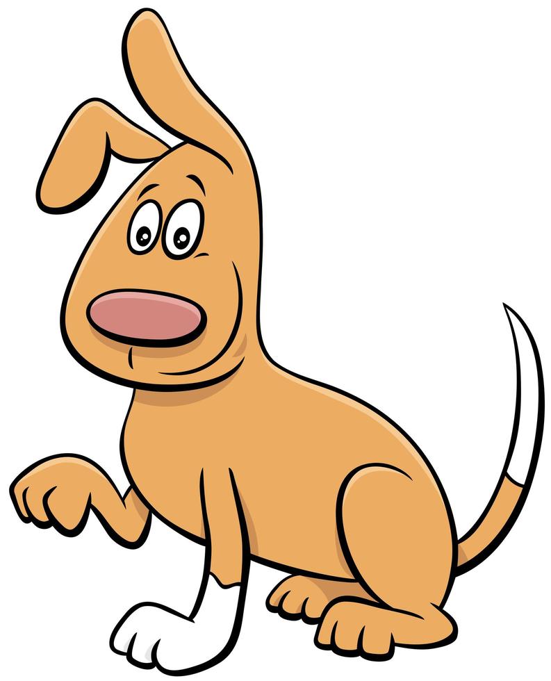 caricatura, juguetón, perro, cómico, animal, carácter vector