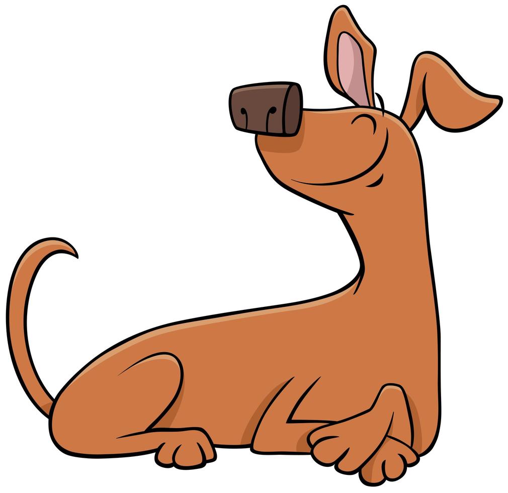 Cartoon happy lying dog pet animal character vector