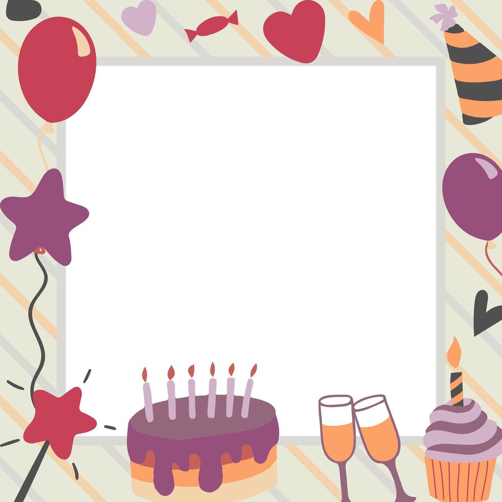 Happy Birthday party elements background vector