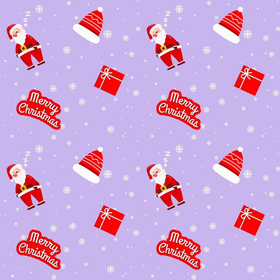 Christmas Santa Claus Violet Pattern For Wrapping Paper vector