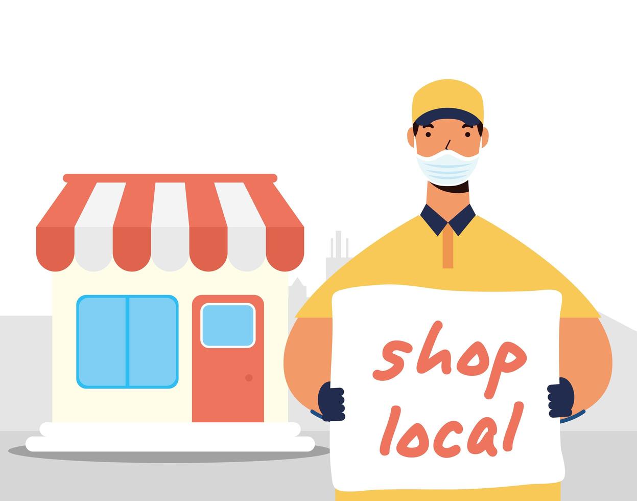 Support local business campaign composition vector