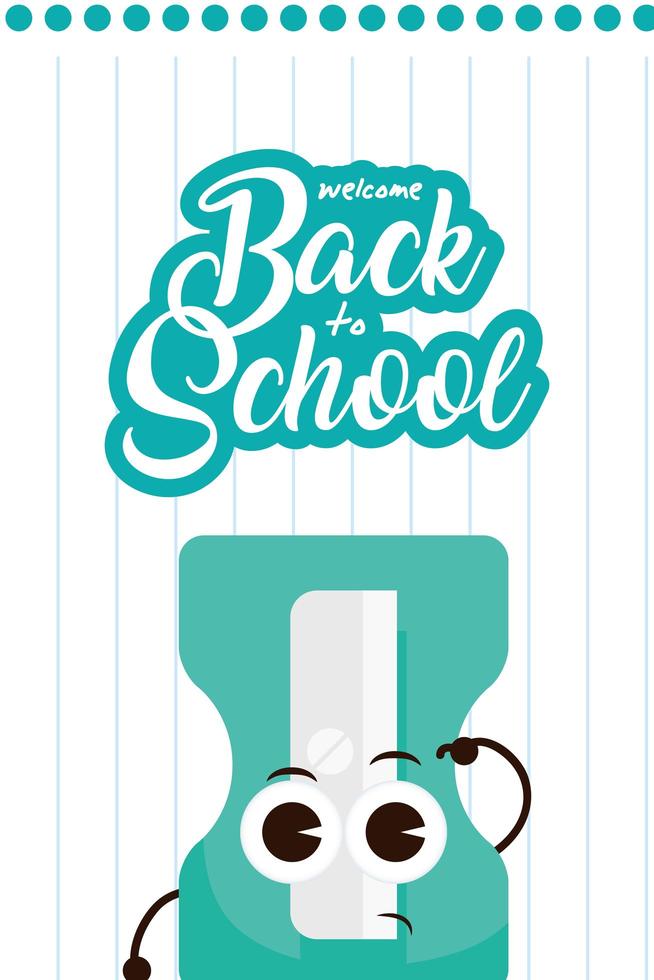 Kawaii school supplies characters for back to school vector