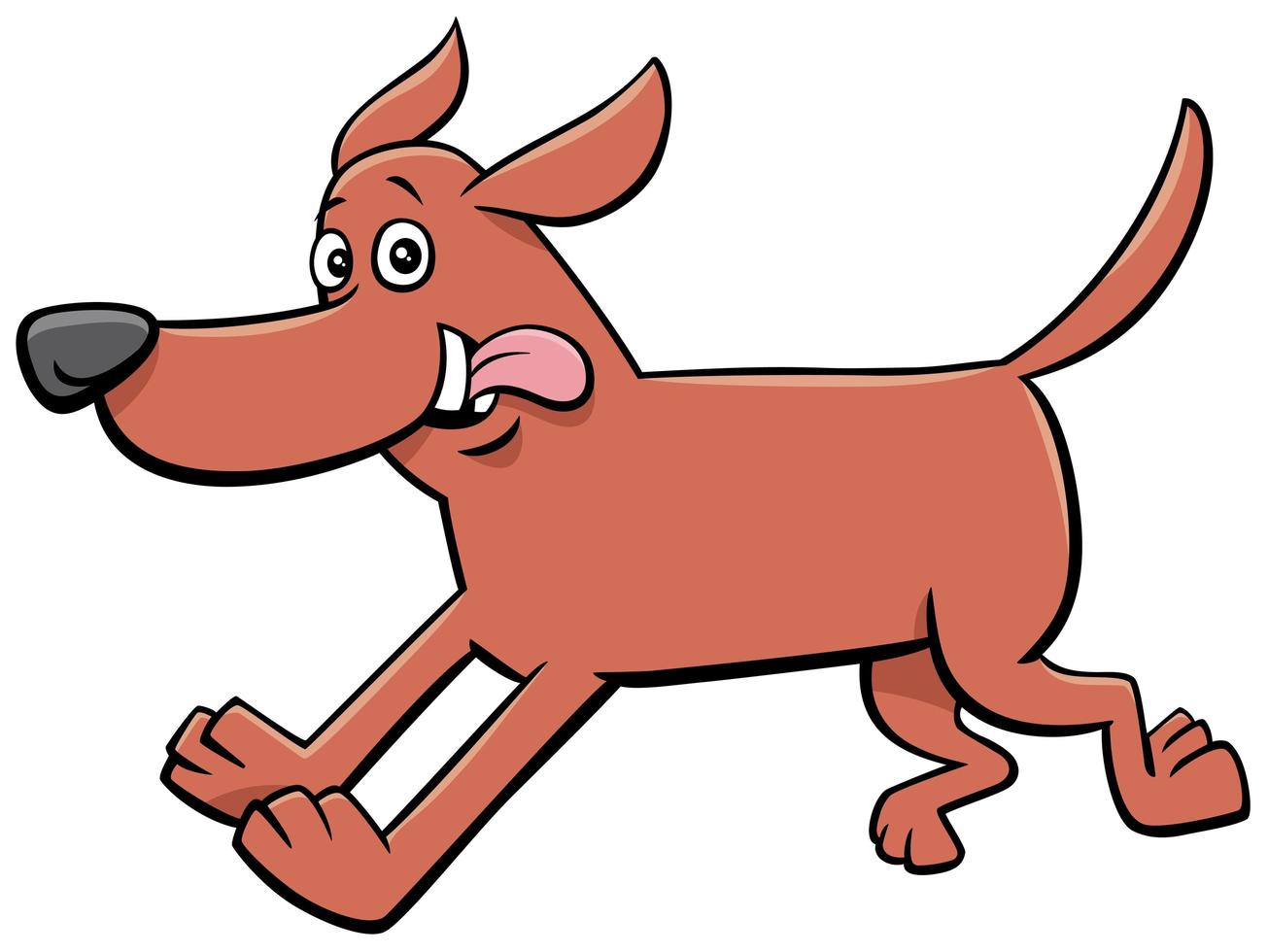 dibujos animados feliz corriendo perro personaje animal vector