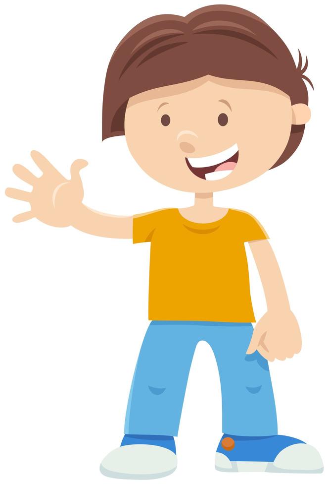 Happy boy cartoon character vector