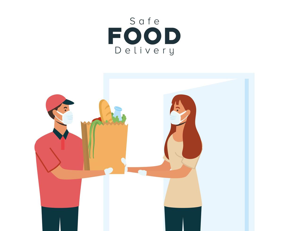 Safe food delivery concept vector