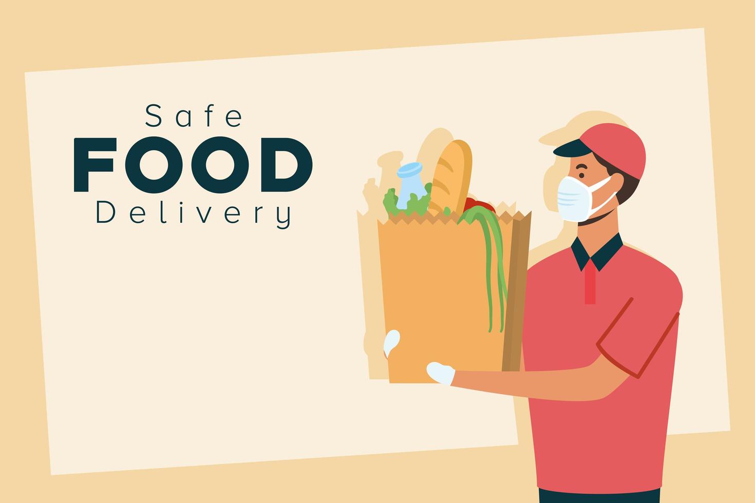 banner de concepto de entrega de alimentos seguros vector