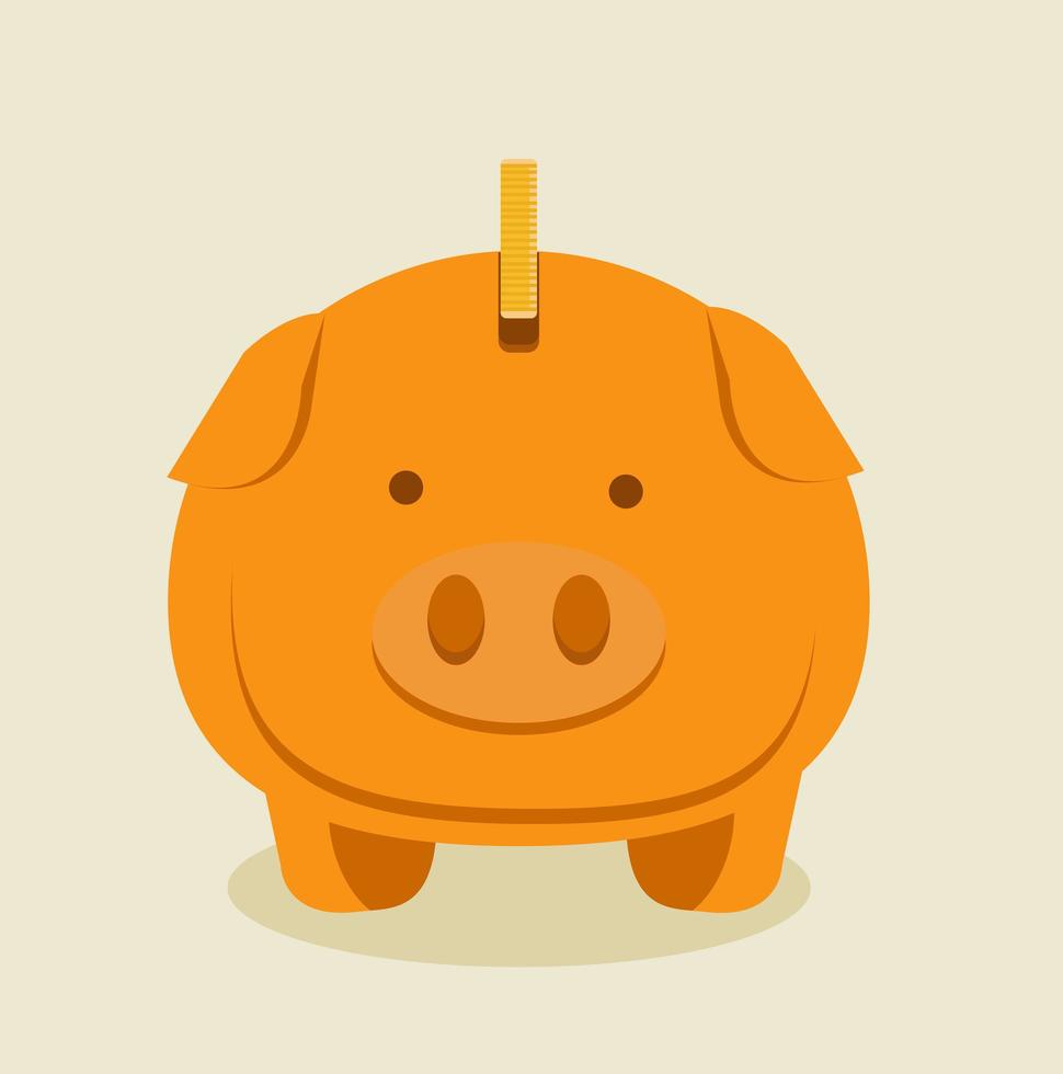 Gold Piggybank cartoon vector