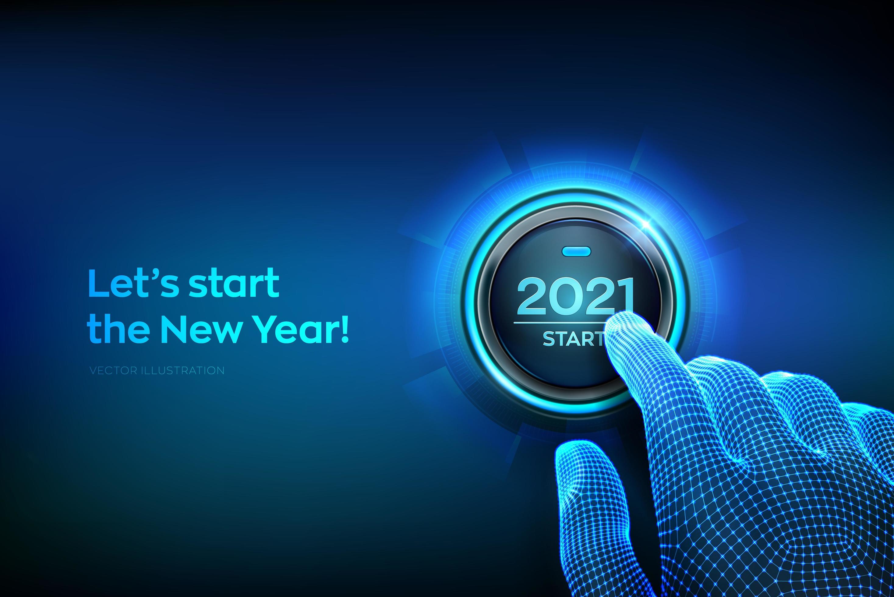 Happy New Year 2021 start button 1665374 Vector Art at Vecteezy
