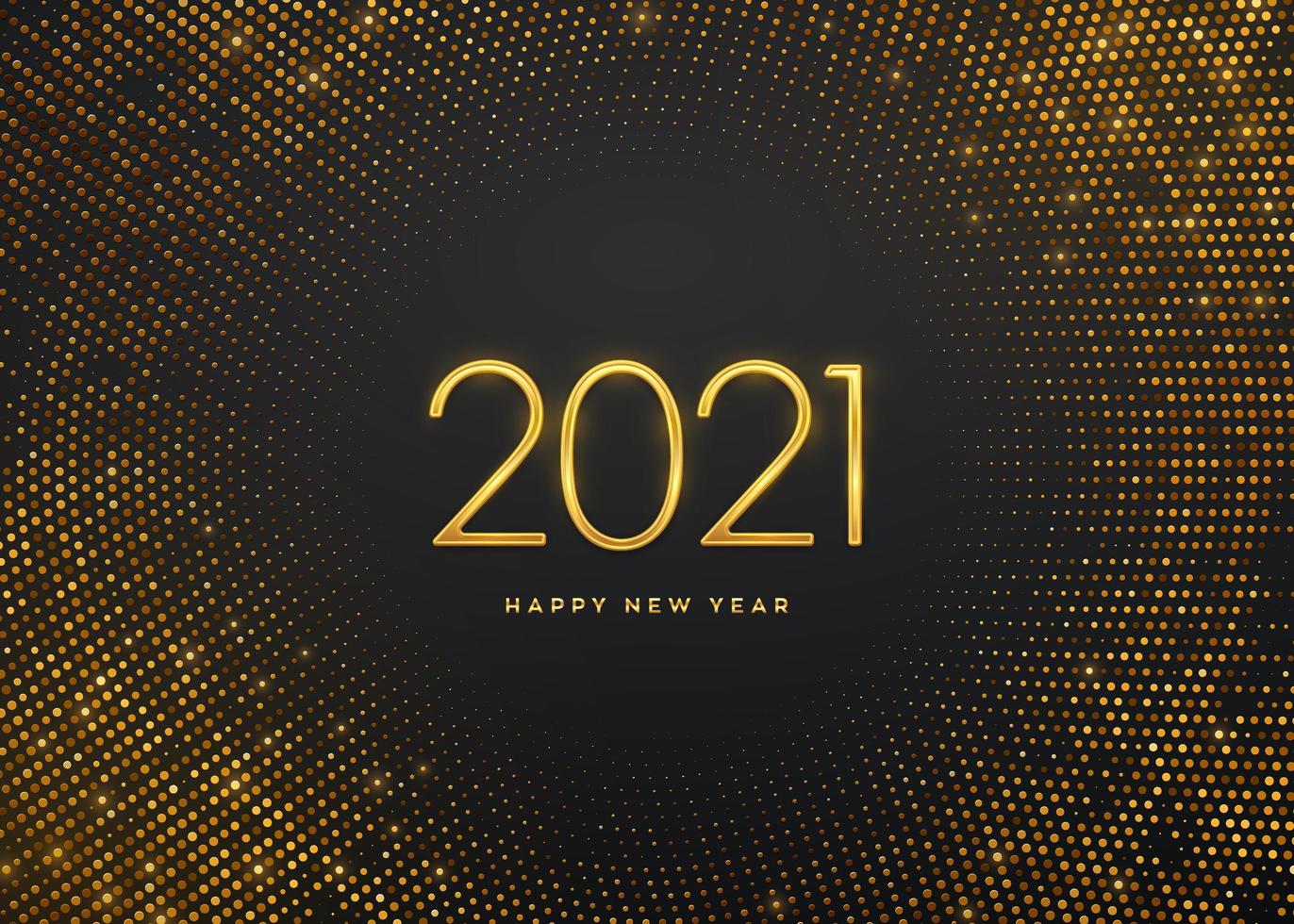 feliz año nuevo números de lujo dorado 2021 vector