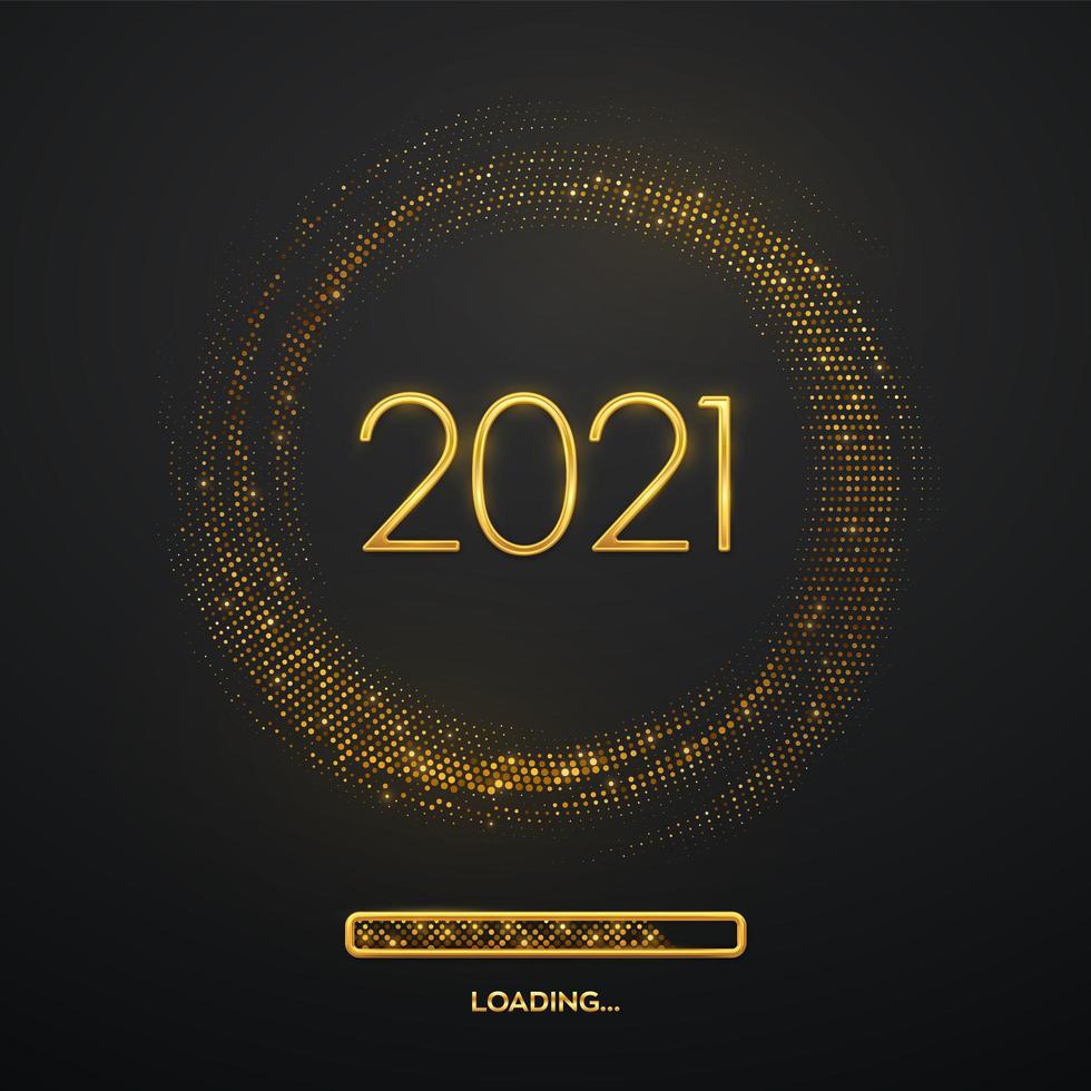 Happy New Year golden luxury numbers 2021 vector