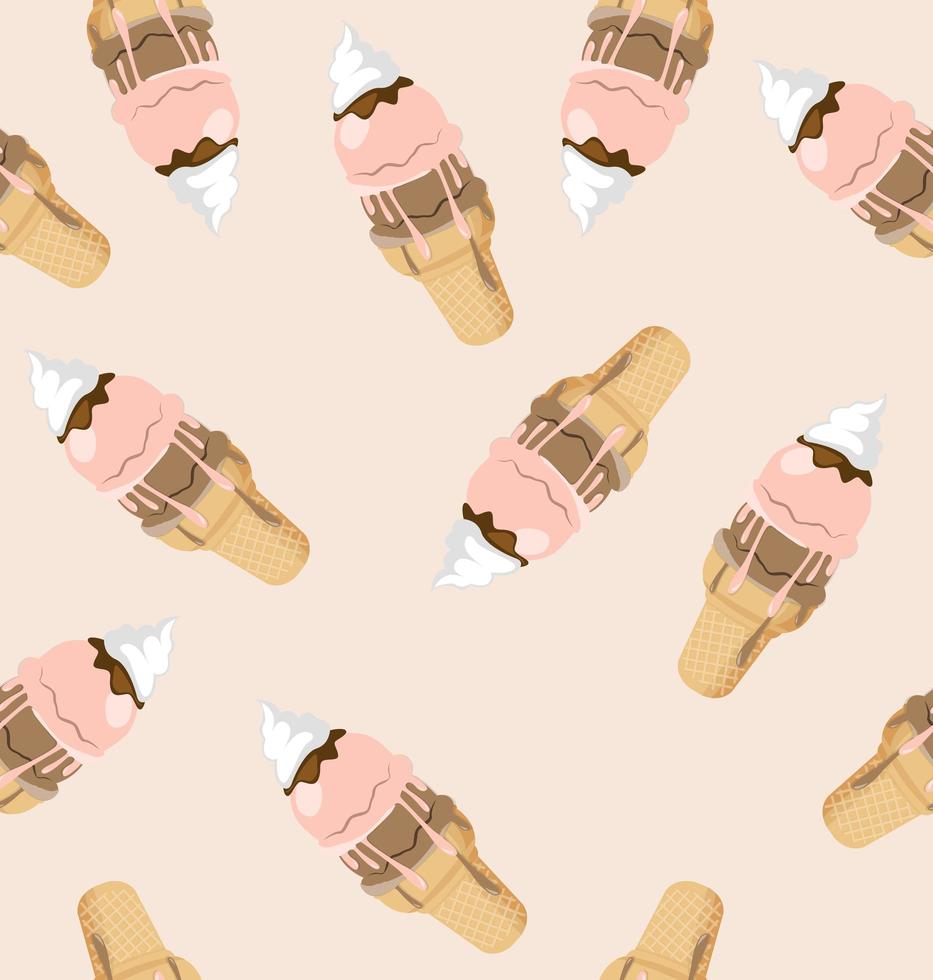 Delicious ice cream pattern vector