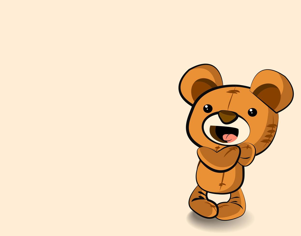 lindo oso de peluche vector