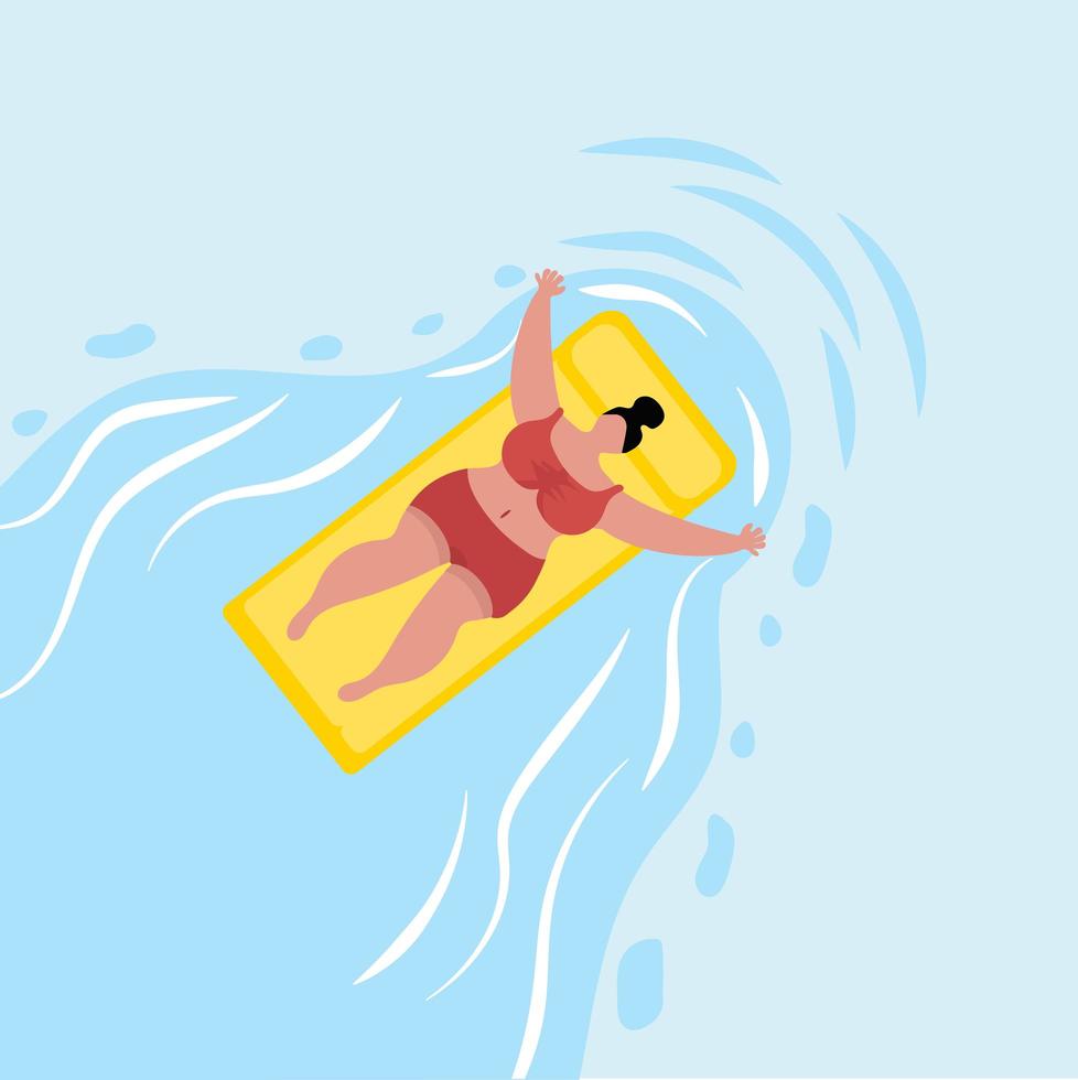 Woman swimming at the pool vector