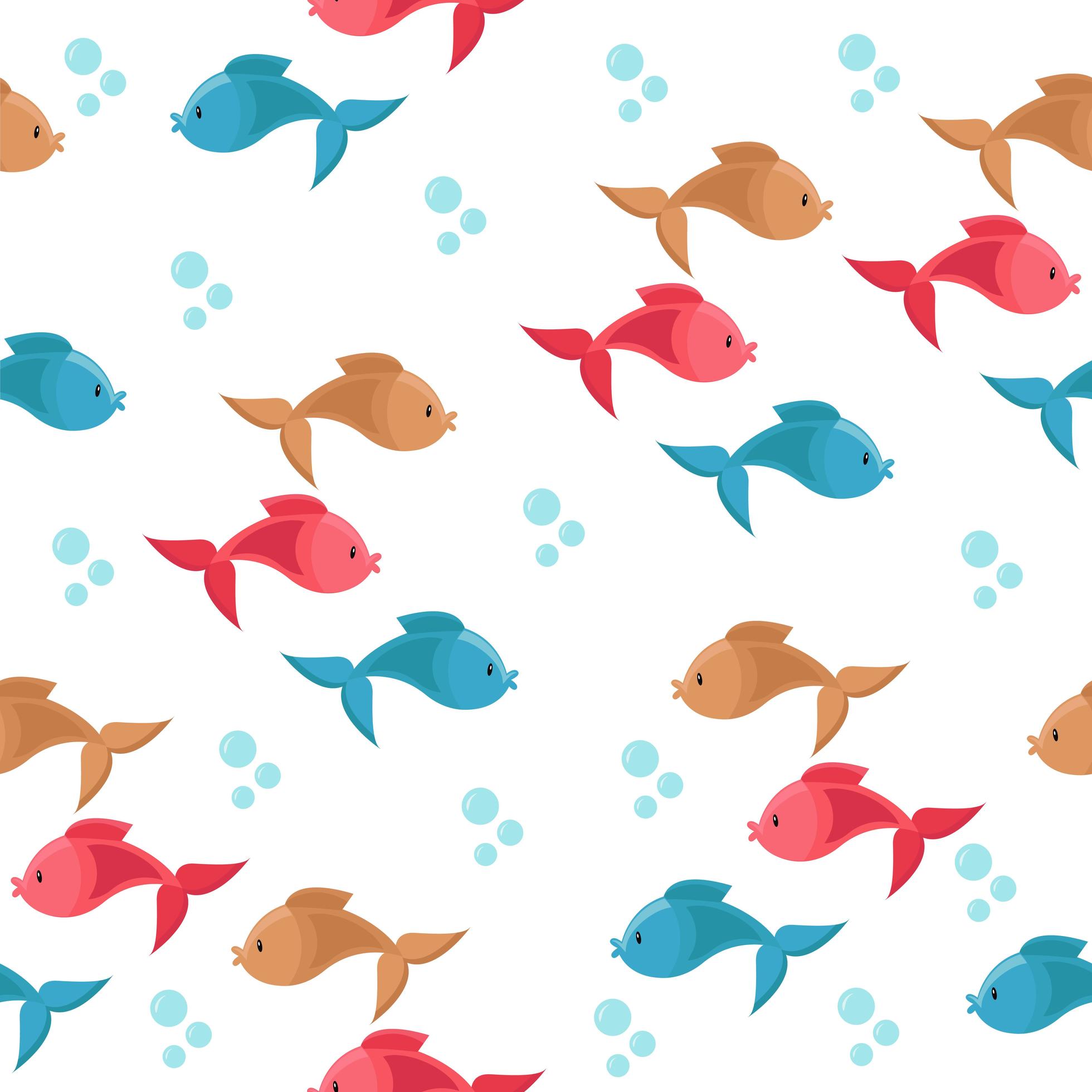 Fish With Bubbles Pattern 1665901 Vector Art at Vecteezy