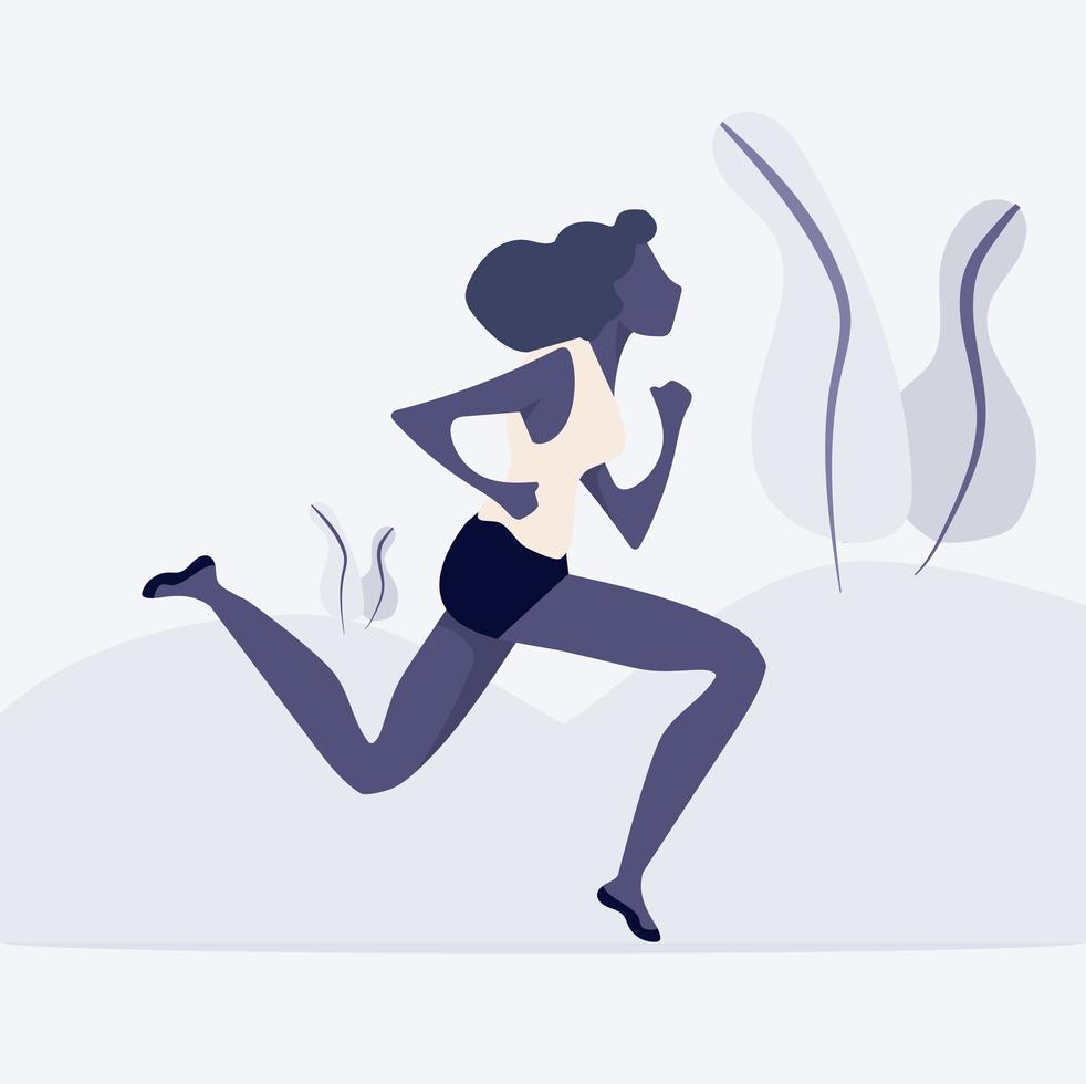 Woman Runs in Park vector