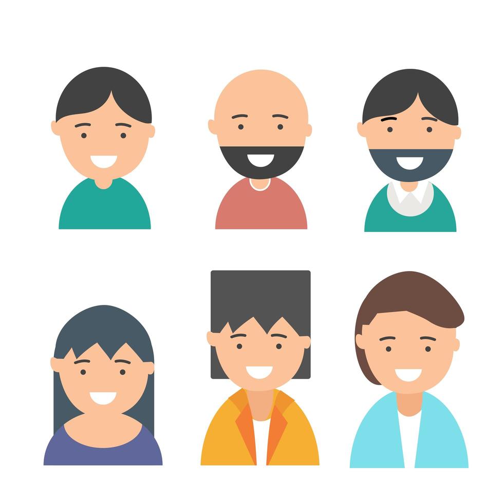 conjunto de avatares de personas vector