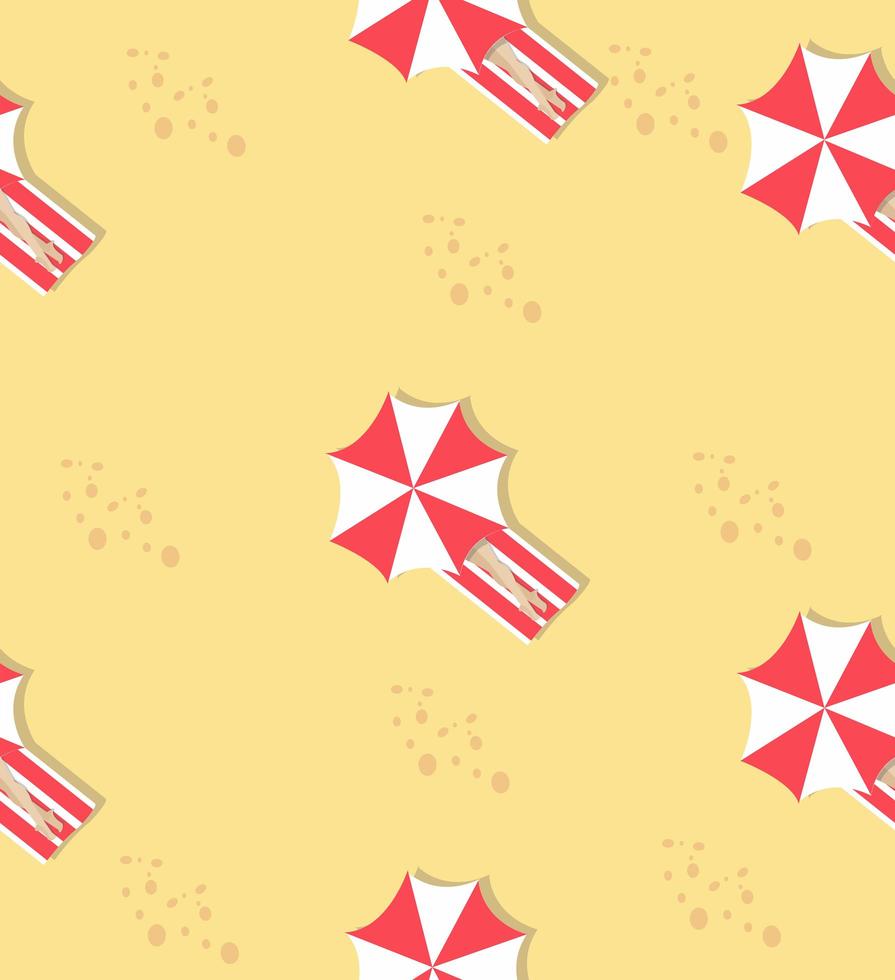 People sleeping on Summer beach pattern vector