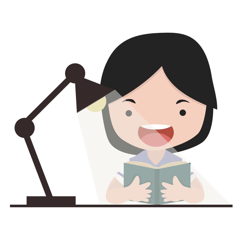 Girl Reading A Book vector
