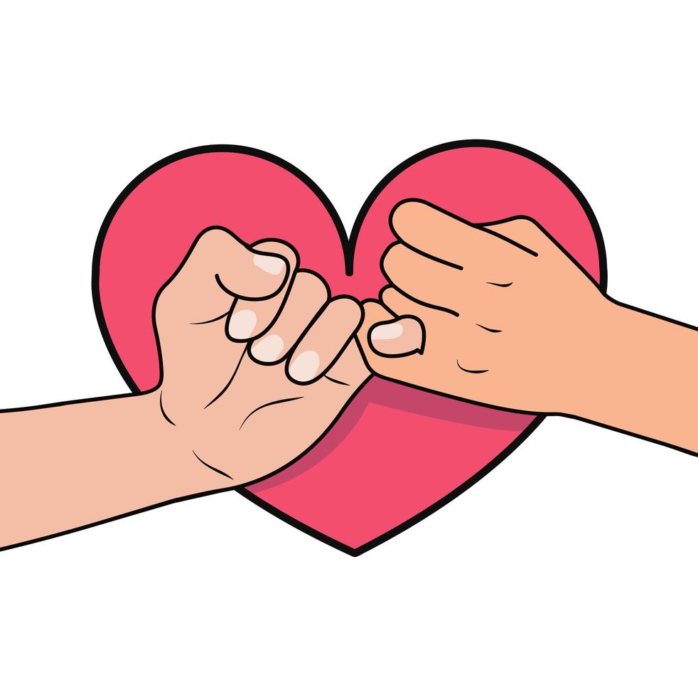 Pinky Promise With Heart Shape vector