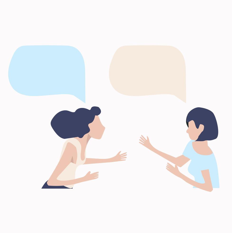 Women Talk With Speech Bubbles vector