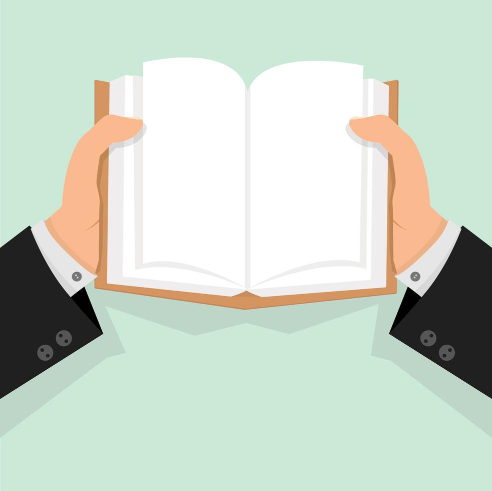 Businessman Hands Open Book vector