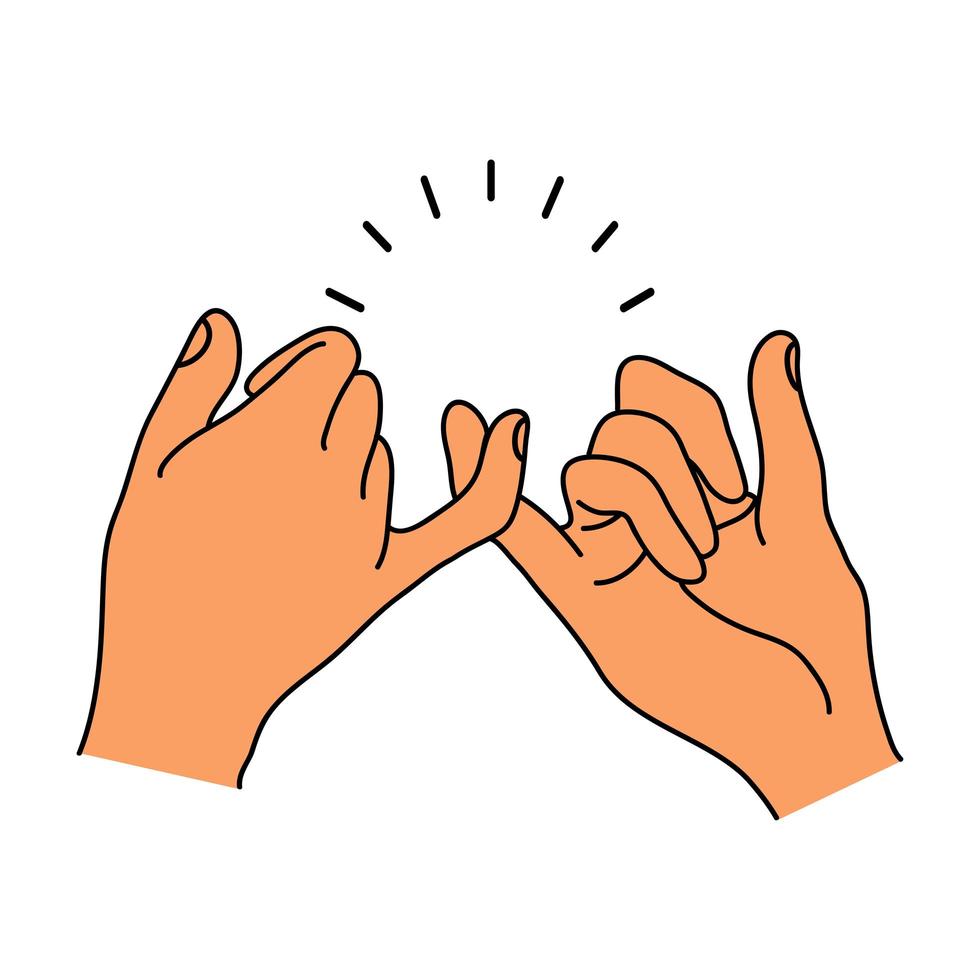 Pinky promise hands gesturing vector