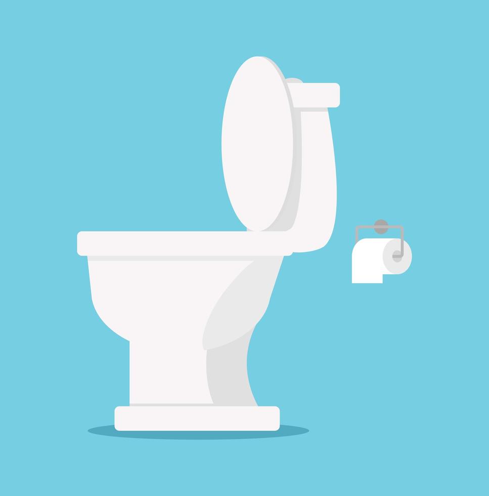 White toilet flat style vector