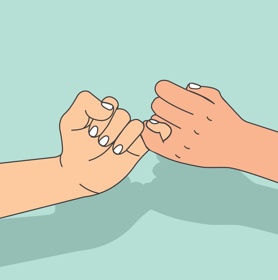 Hands Making a Pinky Promise Gesture vector