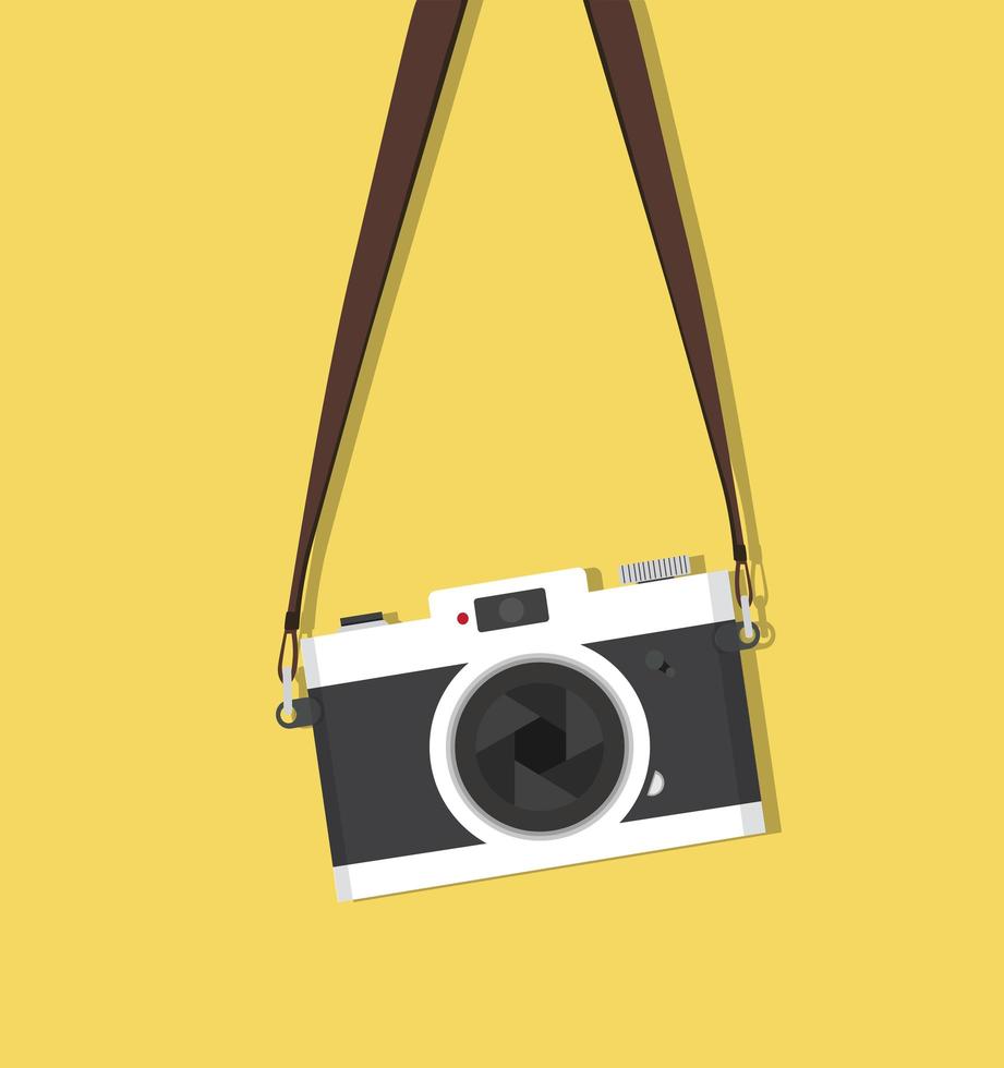 Vintage Photography Camera With Strap vector