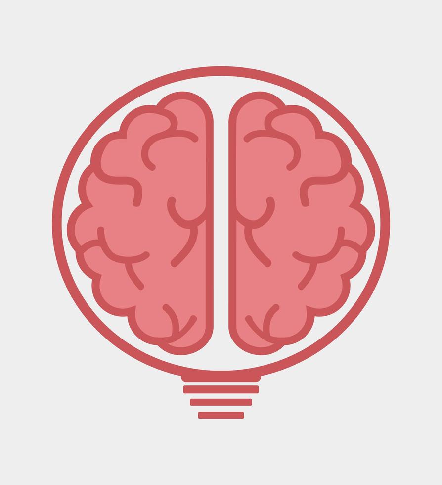 Human Brain Inside Light Bulb, Idea Concept vector